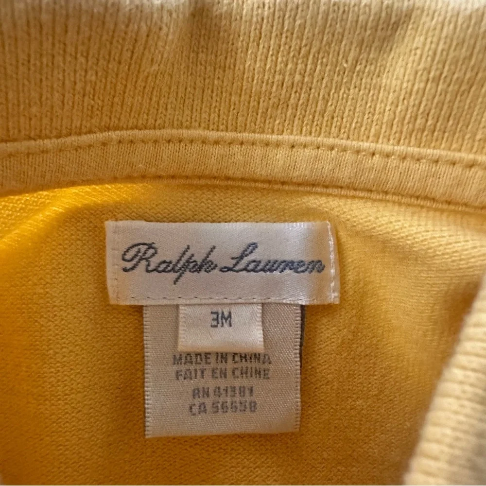 Ralph Lauren 3 Months Baby Boy Yellow Polo One-Piece Romper Spring Easter